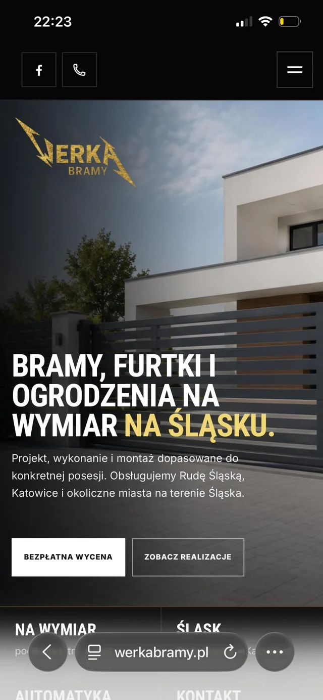 Strona Werka Bramy na telefonie